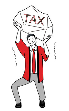 man struggling under tax burden clip art preview
