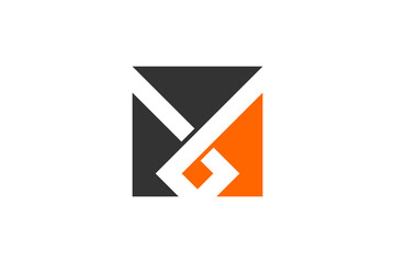 V initial logo design geometric literal icon symbol