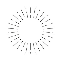 Sun rays drawn symbol. Sunlight icon. Vector illustration. EPS 10.