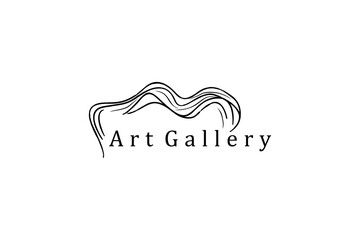 Art gallery abstract logo design sketch line