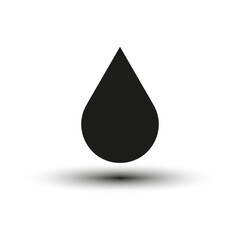 Water, oil or blood drop black silhouette. Vector illustration. EPS 10.