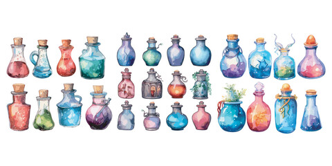 Watercolor Magic Potion clipart for graphic resources