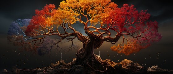 Seasons of Life Tree: A magnificent tree displays the cycle of seasons, symbolizing growth, change, and the beauty of life's transitions