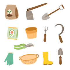 Fototapeta premium set of gardening tools illustration
