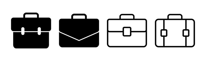 Briefcase icon set illustration. suitcase sign and symbol. luggage symbol.