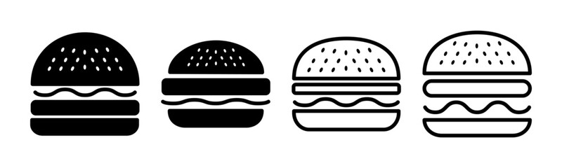 Burger icon set illustration. burger sign and symbol. hamburger