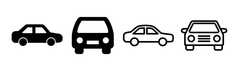 Car icon set illustration. car sign and symbol. small sedan