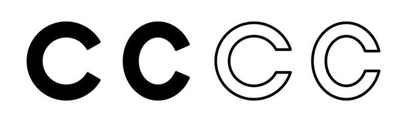 Copyright icon set illustration. copyright sign and symbol