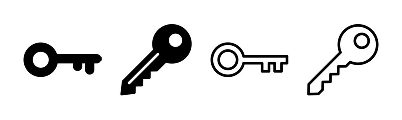 Key icon set illustration. Key sign and symbol.