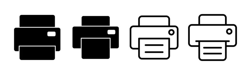 Print icon set illustration. printer sign and symbol