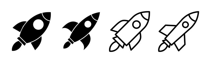 Rocket icon set illustration. Startup sign and symbol. rocket launcher icon