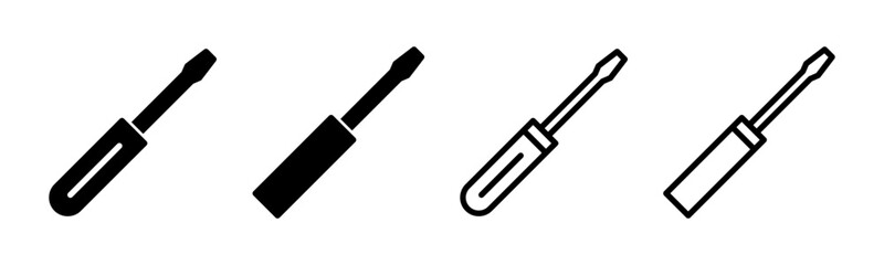 Screwdriver icon set illustration. tools sign and symbol