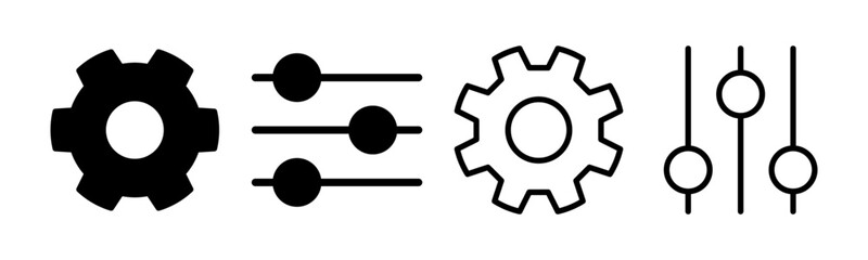 setting Icon set illustration. Cog settings sign and symbol. Gear Sign