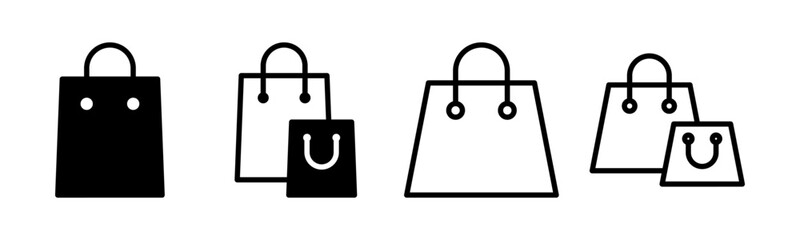 Shopping bag icon set illustration. shopping sign and symbol
