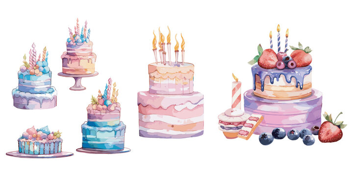 Watercolor Birthday Cake Images Browse 29 761 Stock Photos Vectors