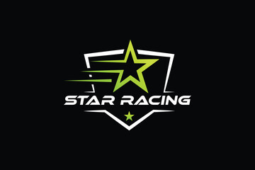 Trendy and Professional Star racing and star run logo design vector template