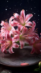 Fototapeta na wymiar Bouquet of Peruvian Lily flowers