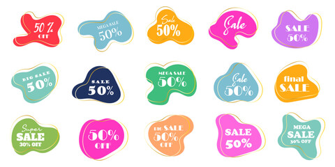Set of Sale badges. Template banner shopping badges, Sale tags and labels. sale, discount, shop, special offer, sale Elements design