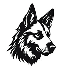 Fototapeta premium Shepherd dog head. Symbols for tattoo, emblem or logo, PNG