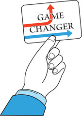 ゲームチェンジャーのカードを持つ手