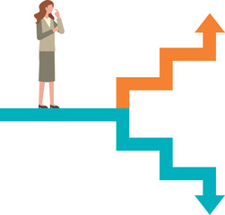 進む道に迷う女性