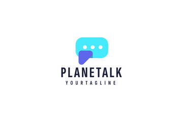 plane talk logo vector icon illustration