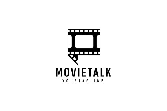 movie talk logo vector icon illustration