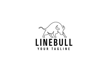 line bull logo vector icon illustration
