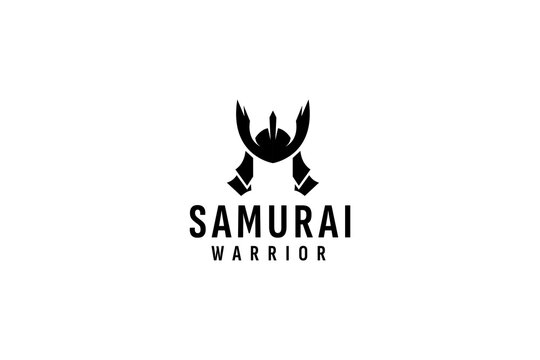 samurai logo vector icon illustration