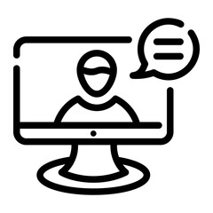 online meeting Line Icon