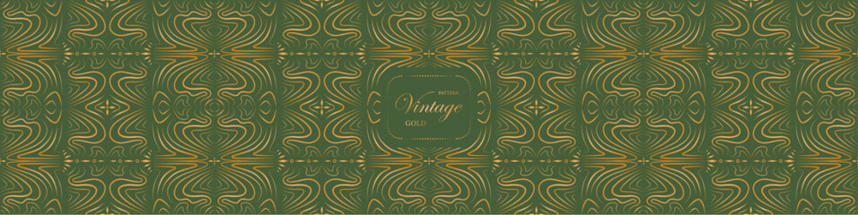 Pattern art deco, Art nuvo diy golden green elegant.