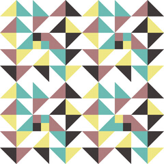 Seamless Abstract Geometric Pattern Decorative Ornament Wall Textile Fabric Background Seamless Vector Illustration White Black Yellow Blue