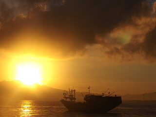 sunset over the sea