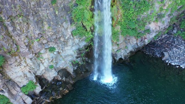 National Park Siete Tazas waterfall elo de novia in Radal Siete Tazas, Maule Chile