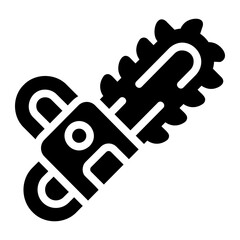chainsaw glyph icon