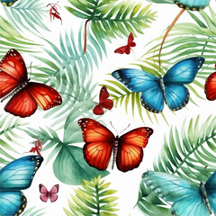 Obraz na płótnie Canvas Butterfly seamless pattern vector