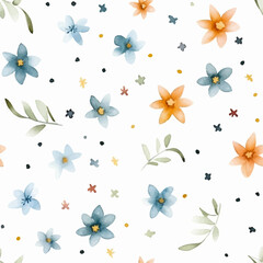 Flower leaf seamless pattern vector