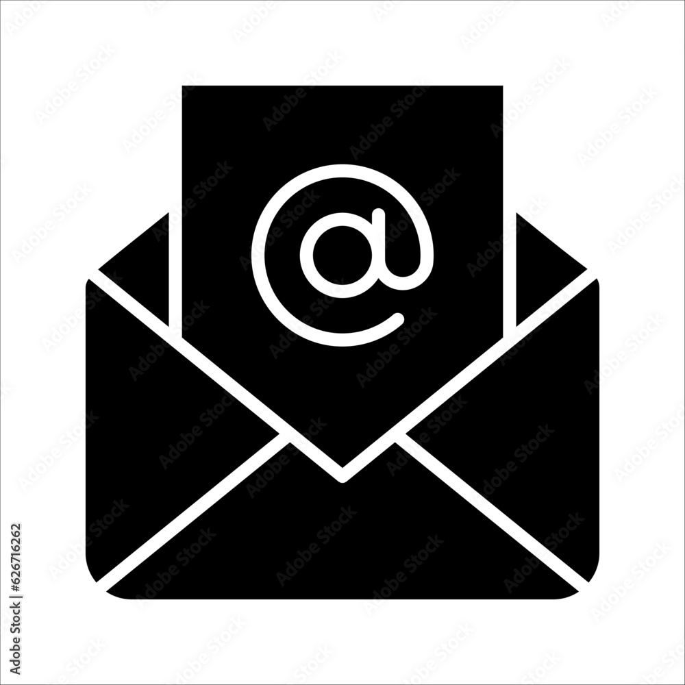 Poster mail envelope icon in flat style. email message vector illustration on white isolated background.