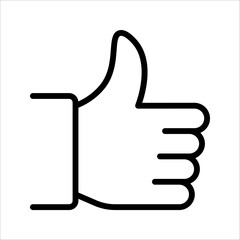 Like icon. Hand like. Thumb up. Outline love symbol. Social media sign. vector illustration on white background