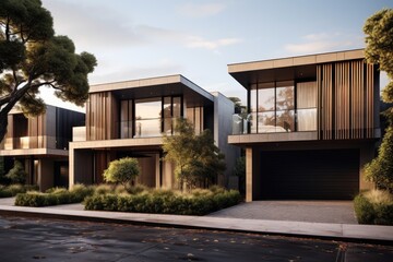 Recent contemporary residential homes in the suburb of Melbourne, Victoria, Australia.