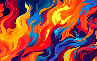 Abstract colorful pattern with flame. Generative AI technology.