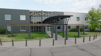 Unoccupied Two-Story Office Building in North America Amidst Commercial Real Estate Crisis - Powered by Adobe