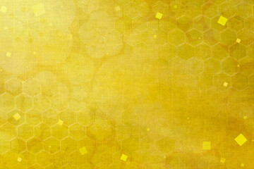 金の和紙に金箔と花柄模様