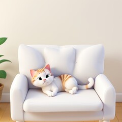 cat on sofa