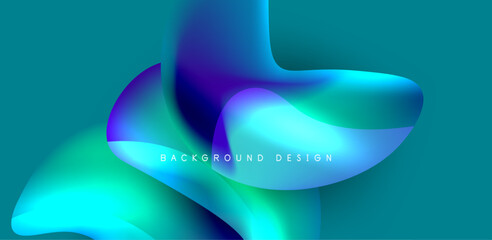 Fluid color liquid 3d elements abstract background