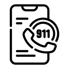 emergency call Line Icon