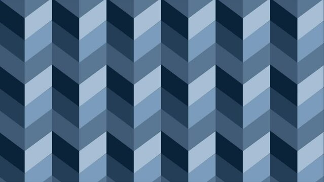 Royal blue simple zig-zag pattern seamless background moving downwards, loopable background