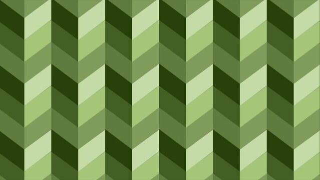 Lime green simple zig-zag pattern seamless background moving downwards, loopable background
