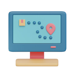 3D rendering monitoring delivery icon