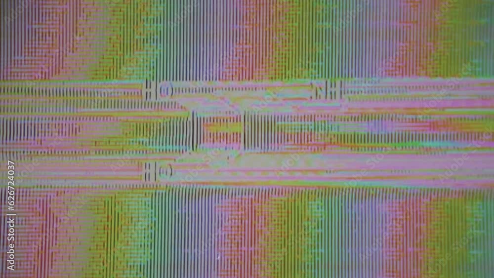 Poster chemical structure of dopamine displayed on circuit bender streaks of vhs static crt colors